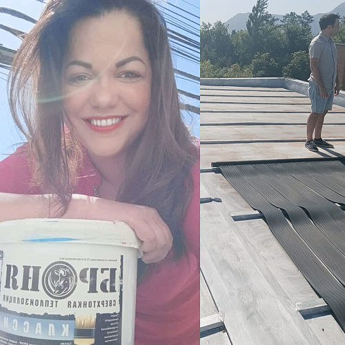 Application of Classic NF BRONYA on the roof in order to save electricity on air conditioning (photos and videos) Santiago, Chile