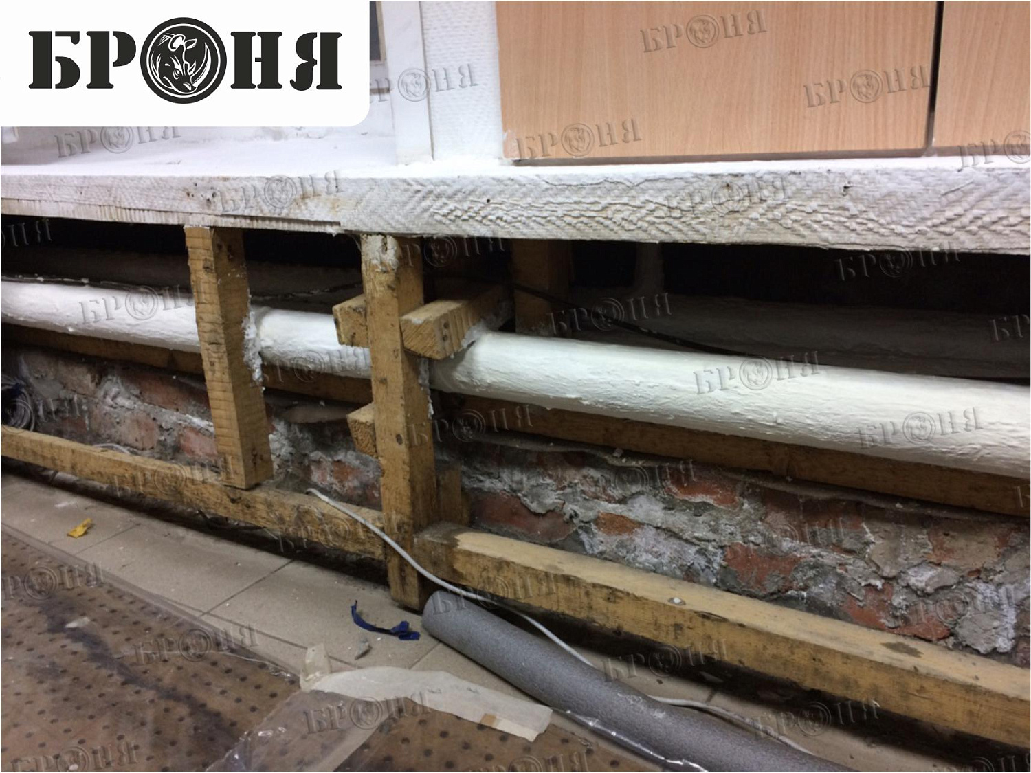 Москва, Теплоизоляция Броня на трубопроводе и тепловом узле многоквартирного дома