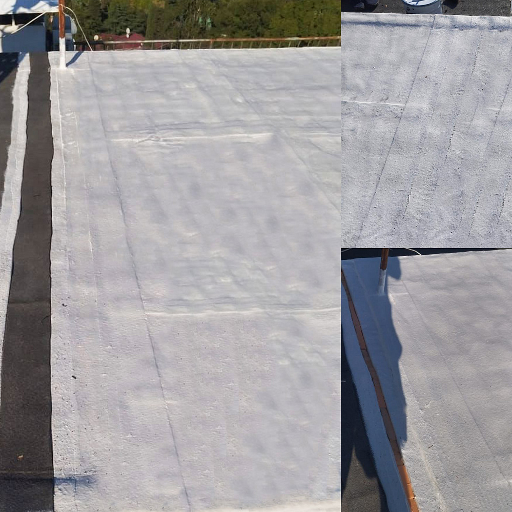 Application Bronya Aquablock Expert for waterproofing and repairing a multi-level roof of a multi-storey building in Sochi (photo and video)