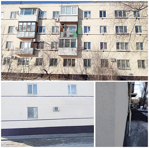 Броня Фасад НГ при капитальном ремонте и утеплении Фасада многоэтажного дома “хрущевки” в городе Волгограде (фото)