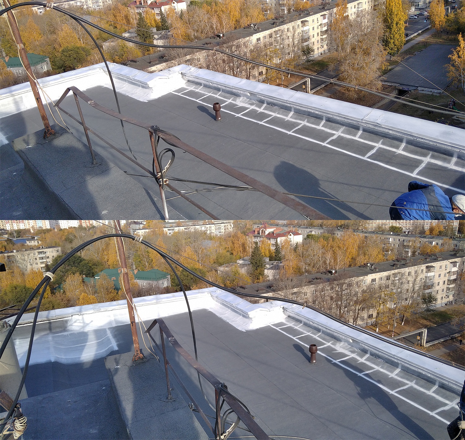 Bronya Aquablok in overhaul on the roof of the house, Ulyanovsk (photo + video)