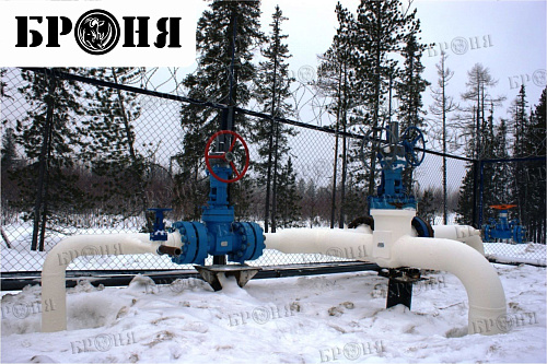 Thermal insulation Bronya with the isolation of the nodes of the oil pipeline of JSC Gazpromneft-NNG, Noyabrsk (photo)