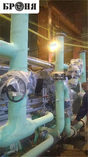 Теплоизоляция трубопровода очистителя промышленных газов Теплоизоляцией Броня (Финляндия)