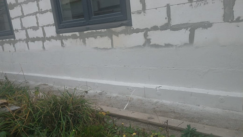 Броня Лайт и Броня Акваблок, тепло и гидроизоляция цоколя частного дома. Химки (фото)