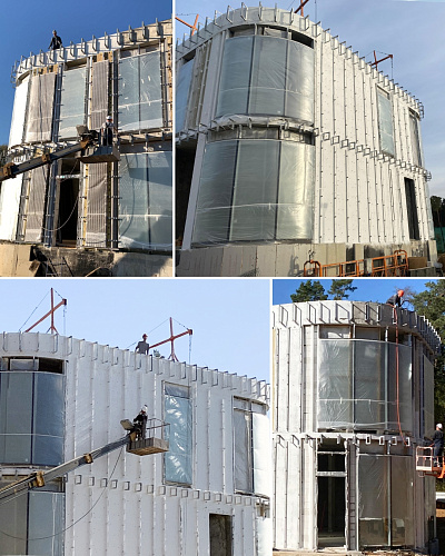 Утепление крупного банного комплекса в парке Малевича с «Броня Фасад НГ», Барвиха, Московская область (фото, видео)