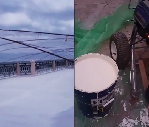 Thermal waterproofing with the use of BRONYA Winter, BRONYA Light Nord Airless and BRONYA Aquablock Expert on the operated roof of a restaurant building in Crimea (photos, videos)