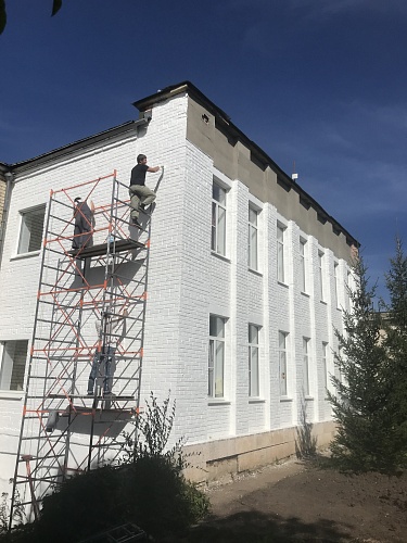 Thermal insulation of the facade at the Volna boarding house, at p. Kapylovo in Togliatti (photo+video)