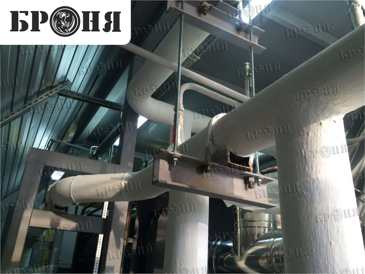 Moscow, pipeline of the autonomous boiler plant at the production base of JSC "MOSGAZ"