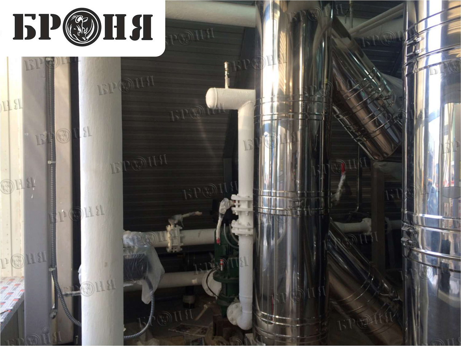 Moscow, pipeline of the autonomous boiler plant at the production base of JSC "MOSGAZ"