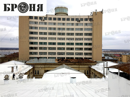 Polymeric Waterproofing Bronya AquaBlock on the roof of the House of Trade Unions, Volgograd (photo)