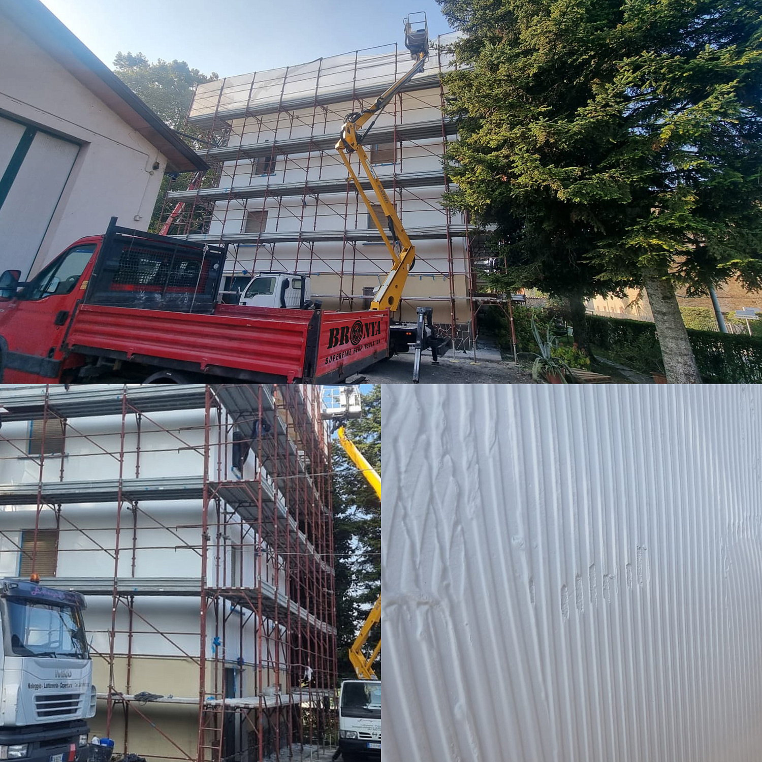 Bronya Facade during thermal insulation of the next Large three-storey townhouse Parma Italy (Photo)