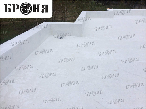 Waterproof insulation Bronya AquaBlock on the roof of the apartment building (Moscow region)