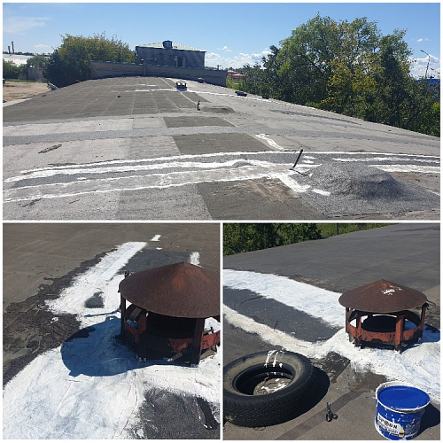 Application Bronya AkvaBlok Expert for waterproofing the seams of the soft roof of the office building of OAO ENERGOSTROYTRANS, Blagoveshchensk (photo and video)