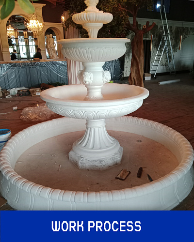 Application of Bronya AquaBlock for a decorative fountain bowl in the Volgograd region (photos)