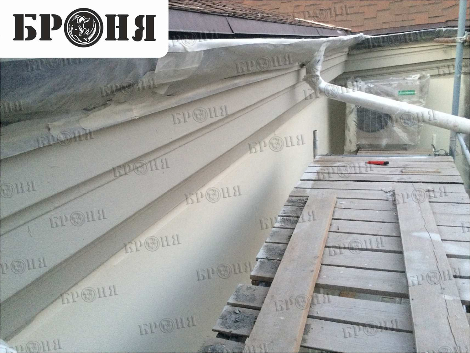 Thermal insulation Bronya on an architecture monument - Bonotel hotel in Astrakhan