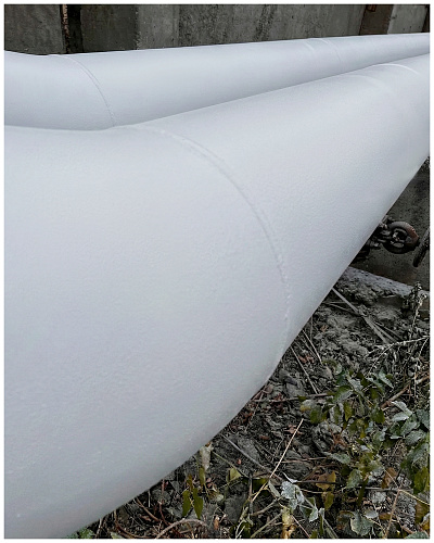 Insulation of an extended steam pipeline, heat loss measurement, and confirmation of thermal conductivity of "0.001" at the "Red October" plant, Volgograd (photo, video, thermal conductivity act)