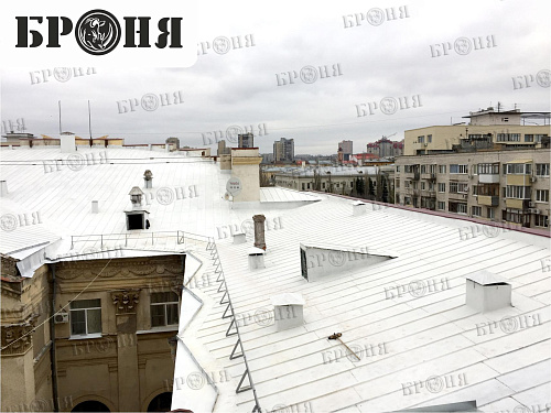 Polymeric Waterproofing Bronya AquaBlock on the roof of the House of Trade Unions, Volgograd (photo)