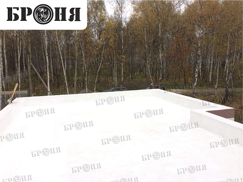 Waterproof insulation Bronya AquaBlock on the roof of the apartment building (Moscow region)