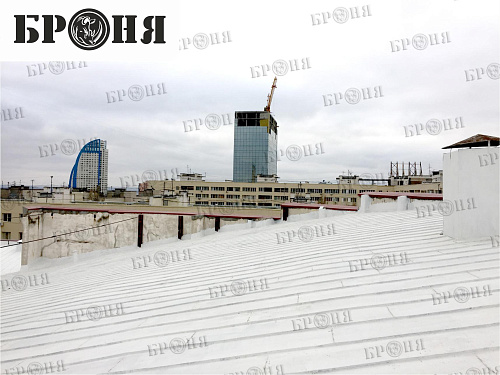 Polymeric Waterproofing Bronya AquaBlock on the roof of the House of Trade Unions, Volgograd (photo)