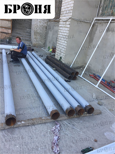 Теплоизоляция Броня на трубопроводе отопления Волгоградского Государственного Социально-Педагогического университета (фото)