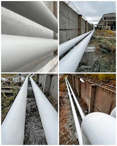 Insulation of an extended steam pipeline, heat loss measurement, and confirmation of thermal conductivity of "0.001" at the "Red October" plant, Volgograd (photo, video, thermal conductivity act)