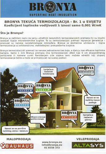 Теплоизоляция Броня в каталоге и рекламных материалах BauHaus