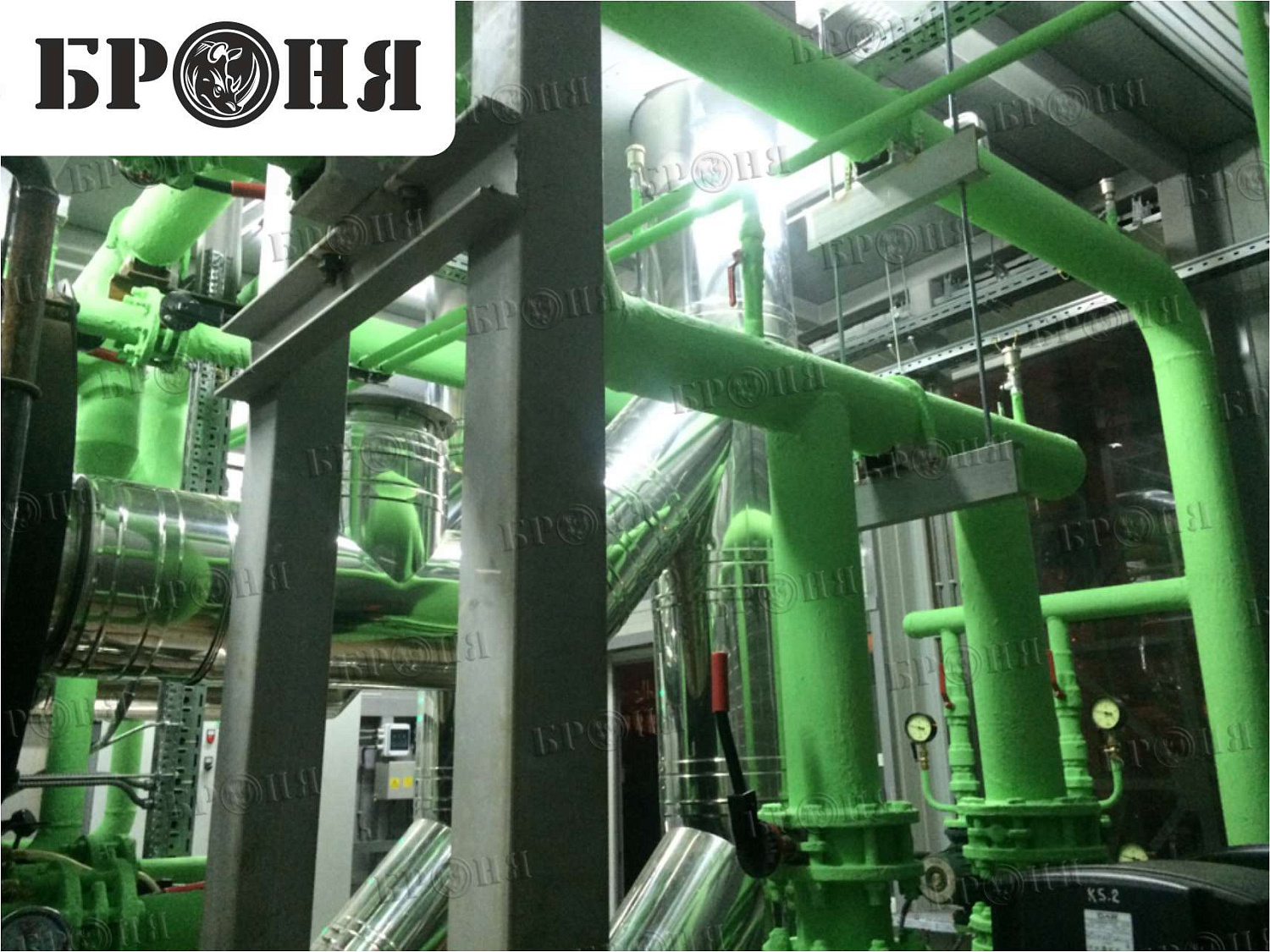 Moscow, pipeline of the autonomous boiler plant at the production base of JSC "MOSGAZ"