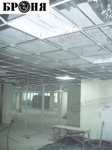 Photo report on the use of Bronya Classic to eliminate condensation on the ceiling of the "Titan" business center in Minsk (photo)