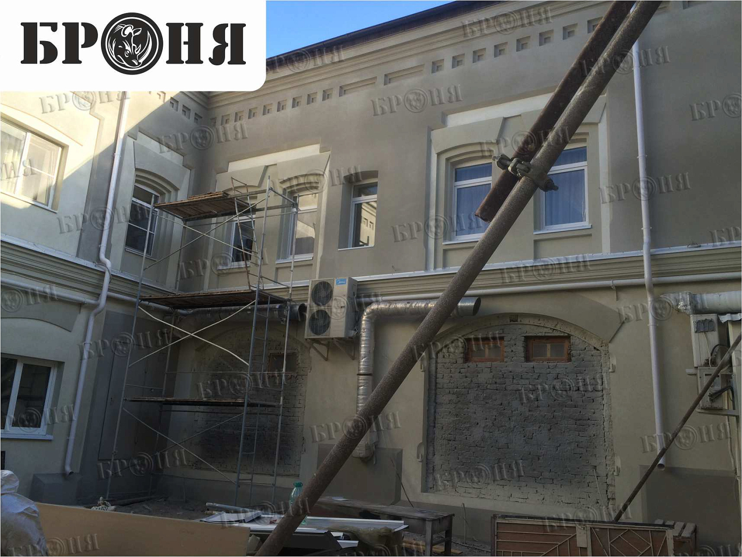 Thermal insulation Bronya on an architecture monument - Bonotel hotel in Astrakhan