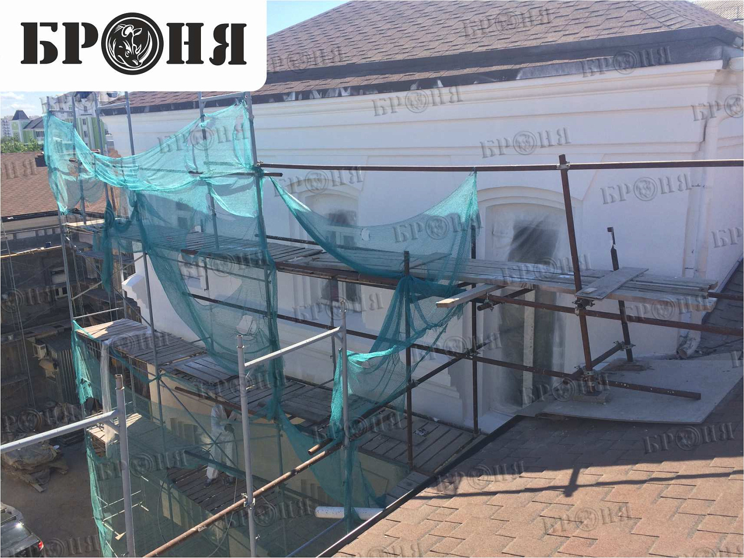 Thermal insulation Bronya on an architecture monument - Bonotel hotel in Astrakhan