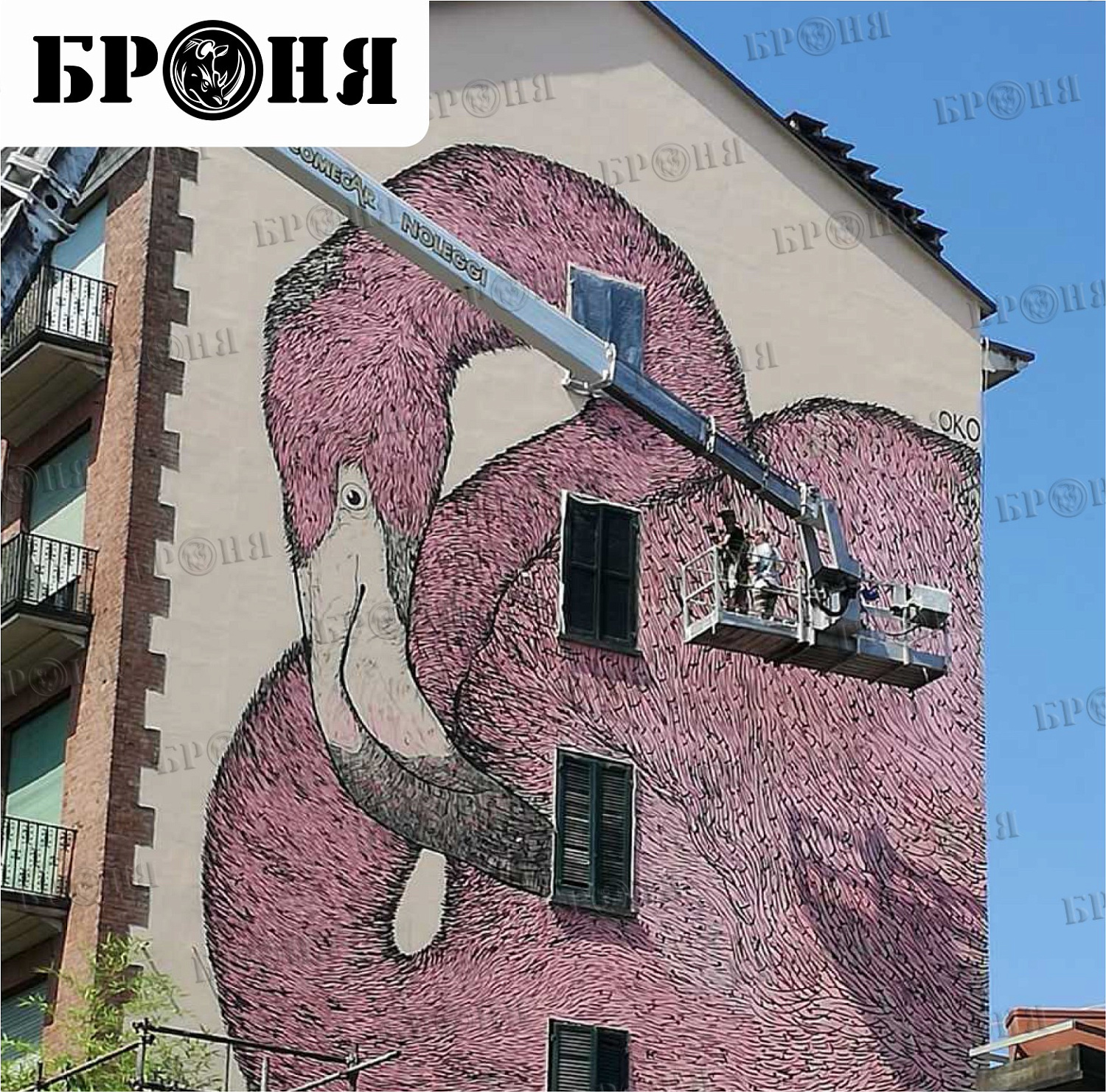 Very cool! Complex application of thermal insulation Bronya on a residential building in the center of Turin, Italy (photo)