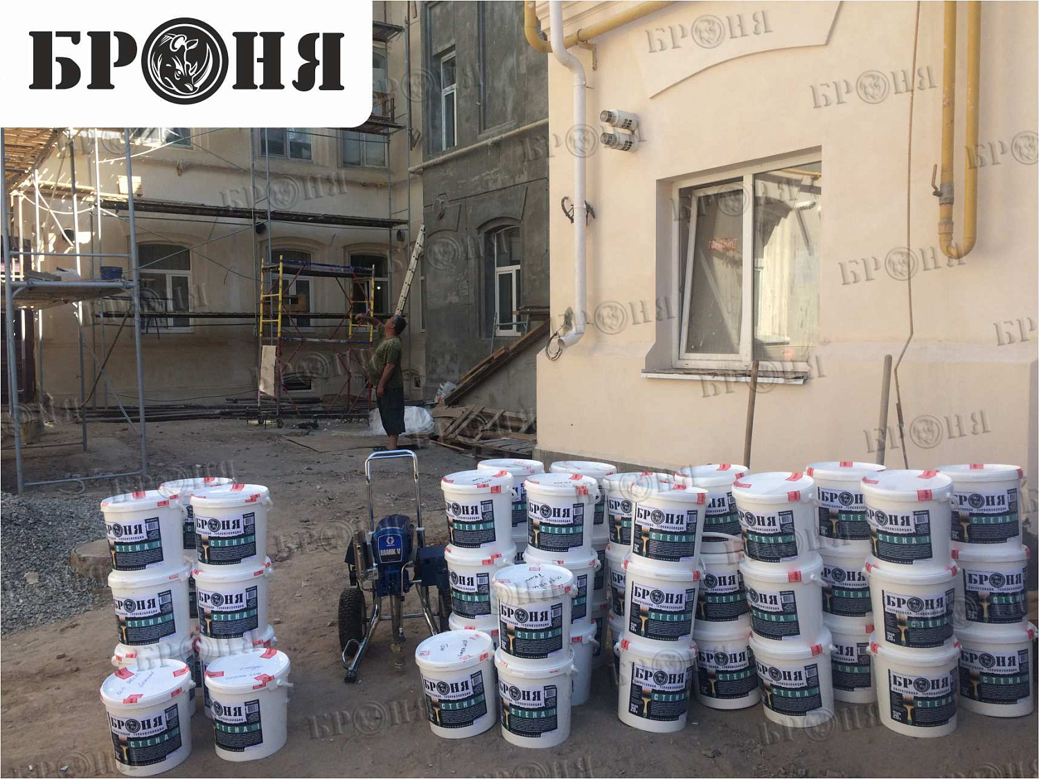 Thermal insulation Bronya on an architecture monument - Bonotel hotel in Astrakhan