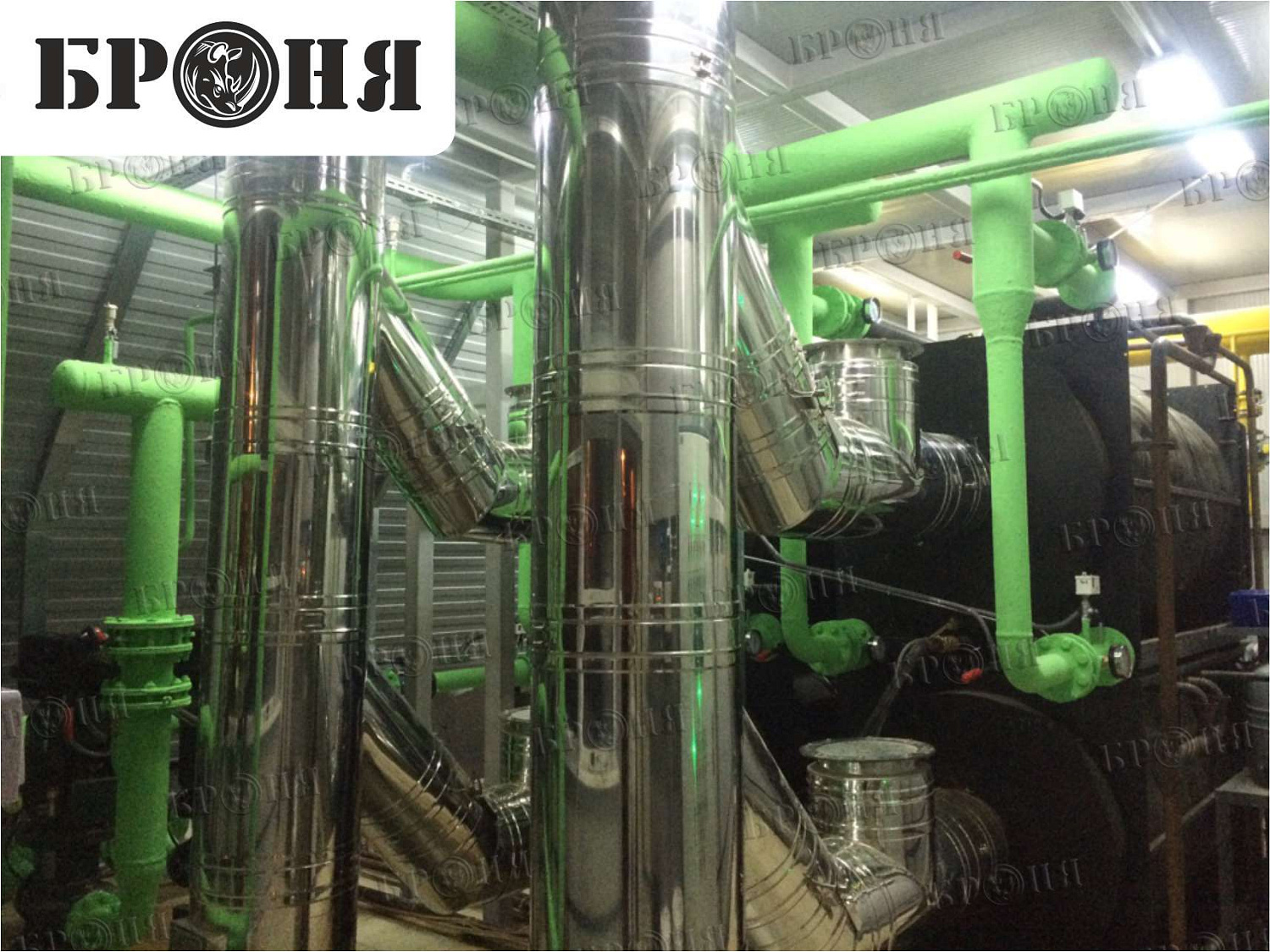 Moscow, pipeline of the autonomous boiler plant at the production base of JSC "MOSGAZ"