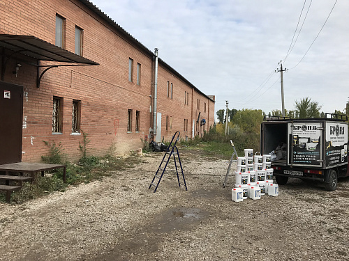 Броня Стена и Броня Фасад при теплоизоляции фасада помещения и металлических ворот  (г. Тольятти Самарская область) (фото и видео)