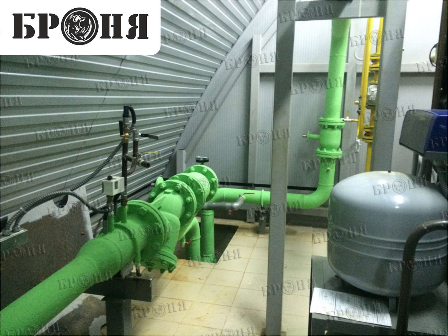 Moscow, pipeline of the autonomous boiler plant at the production base of JSC "MOSGAZ"