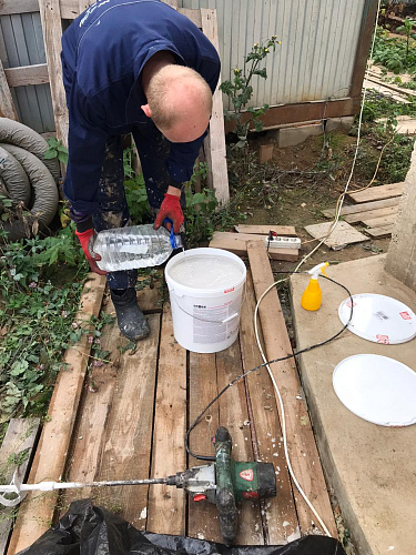 Броня Лайт и Броня Акваблок, тепло и гидроизоляция цоколя частного дома. Химки (фото)