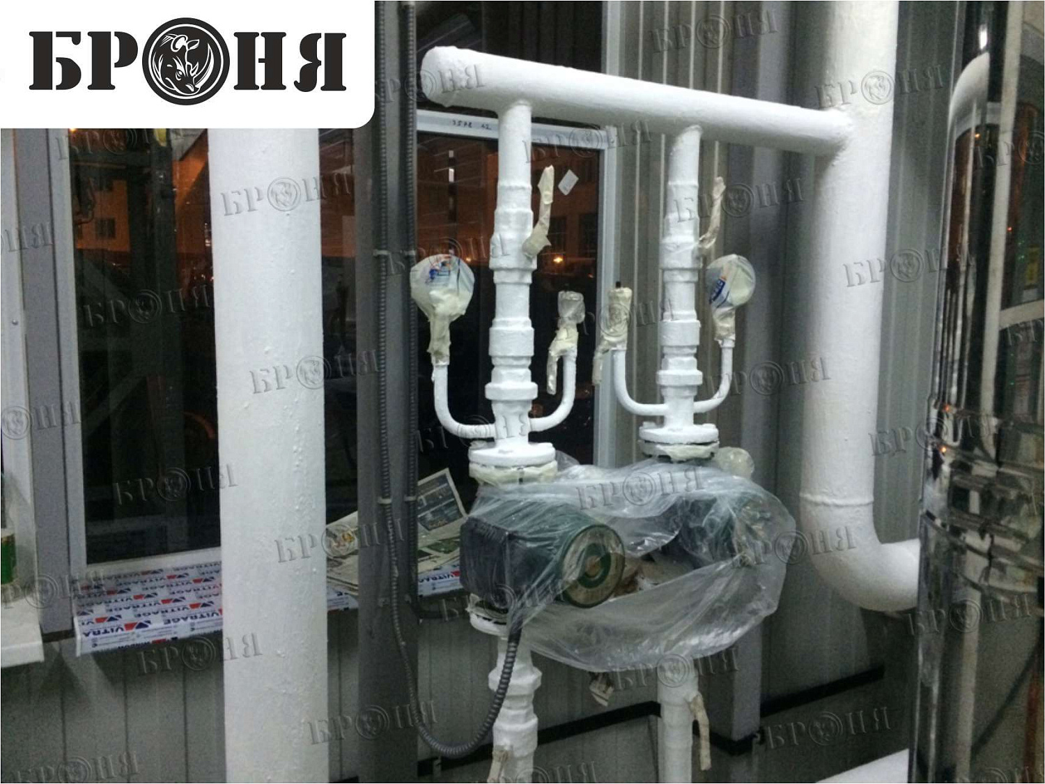 Moscow, pipeline of the autonomous boiler plant at the production base of JSC "MOSGAZ"