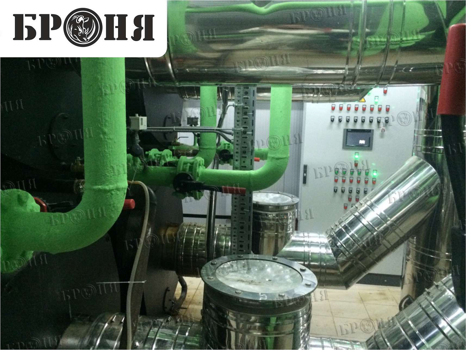 Moscow, pipeline of the autonomous boiler plant at the production base of JSC "MOSGAZ"