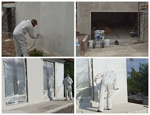 Bronya Facade, Bronya Light Airless and Bronya Aquablock Effect. Insulation of a cottage house in Vyborg, Leningrad Region (photo and video)