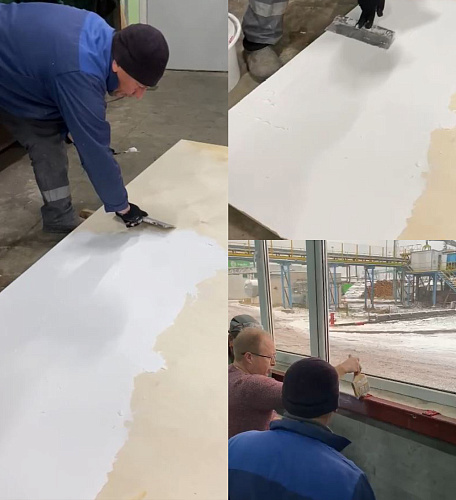 Comprehensive application of four Bronya modifications – Bronya Sound Barrier, Bronya Antirust, Bronya Classic and Bronya Facade in the workshop and workshops of a large woodworking enterprise Vyatka Plywood Combine LLC in the city of Kirov 