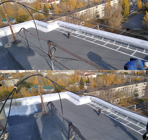 Bronya Aquablok in overhaul on the roof of the house, Ulyanovsk (photo + video)