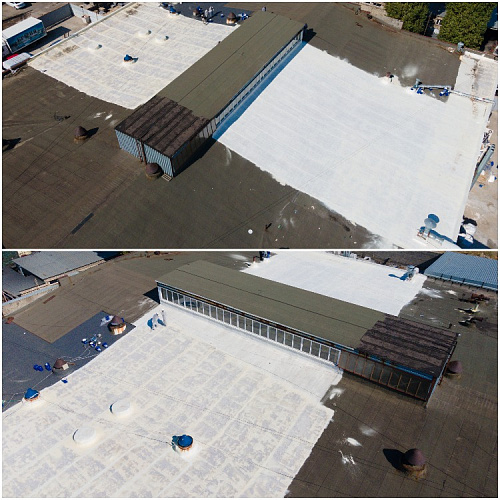 Waterproofing Bronya Aquablock Expert, during the repair of the roof of an Industrial building (photo and video)