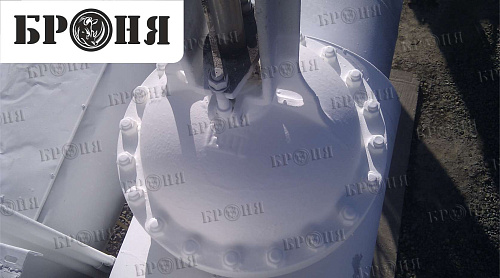 The application of the thermal insulation of Bronya on the steel gate valve of steam line, ZAO "TAMANNEFTEGAS" in the Krasnodar Krai (photo)