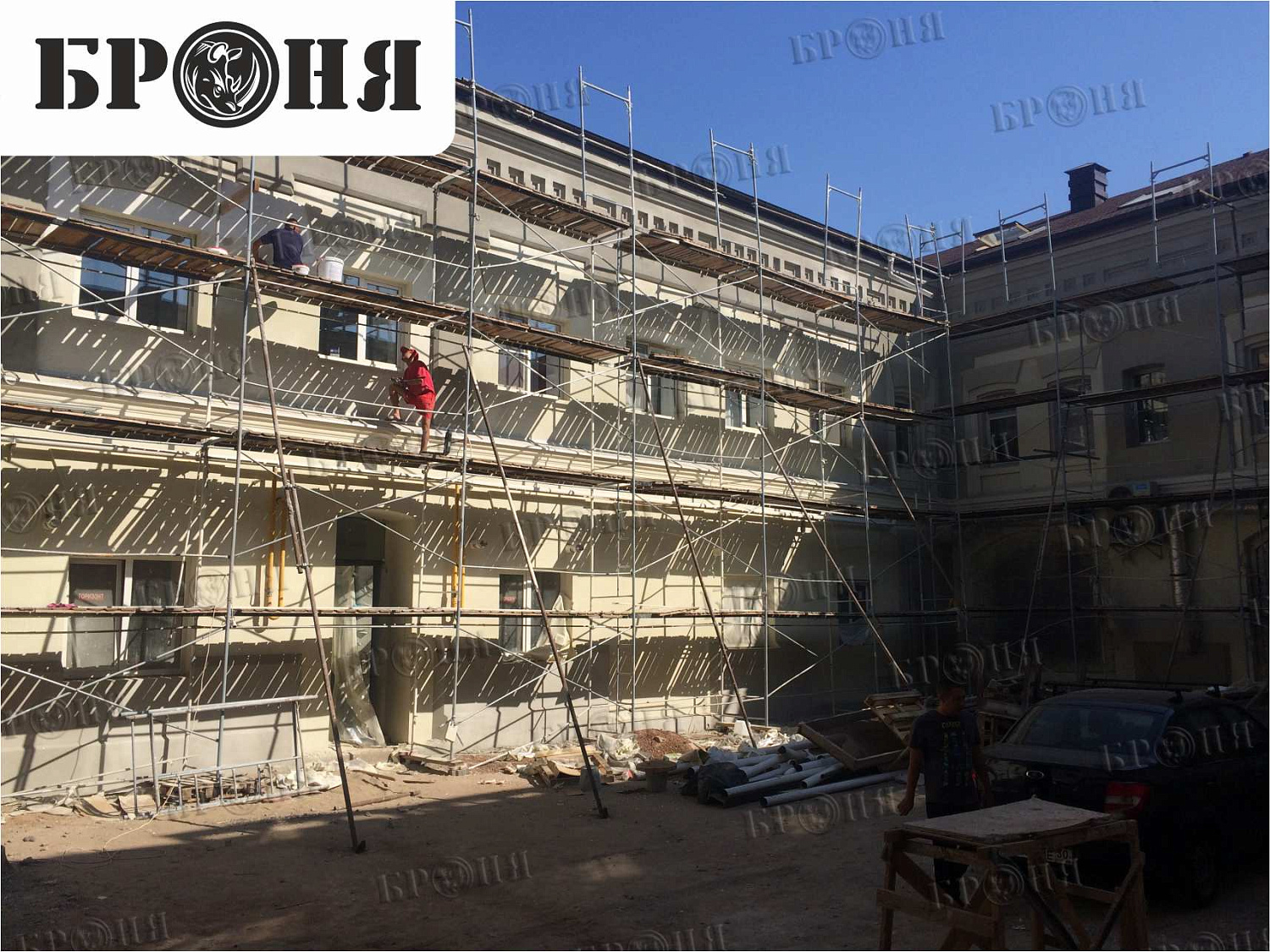 Thermal insulation Bronya on an architecture monument - Bonotel hotel in Astrakhan