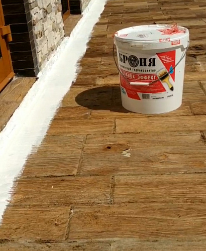 Применение Броня Акваблок эффект при гидроизоляции террасы, Краснодарский край, Лермонтово (фото и видео)