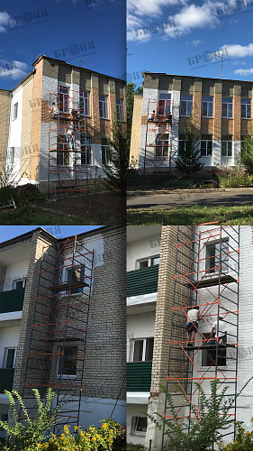 Теплоизоляция Броня Фасад на стенах пансионата Волна, на п.о. Капылово в г. Тольятти (фото+видео)