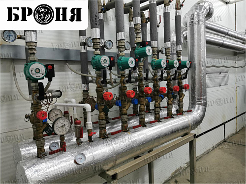 Теплоизоляция Броня на тепловом пункте предприятия ООО "ТЕХНА" г. Липецк (фото)