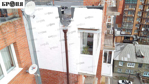 Application of Aquablock to elimination of leakage of the front wall, Irkutsk (photo).