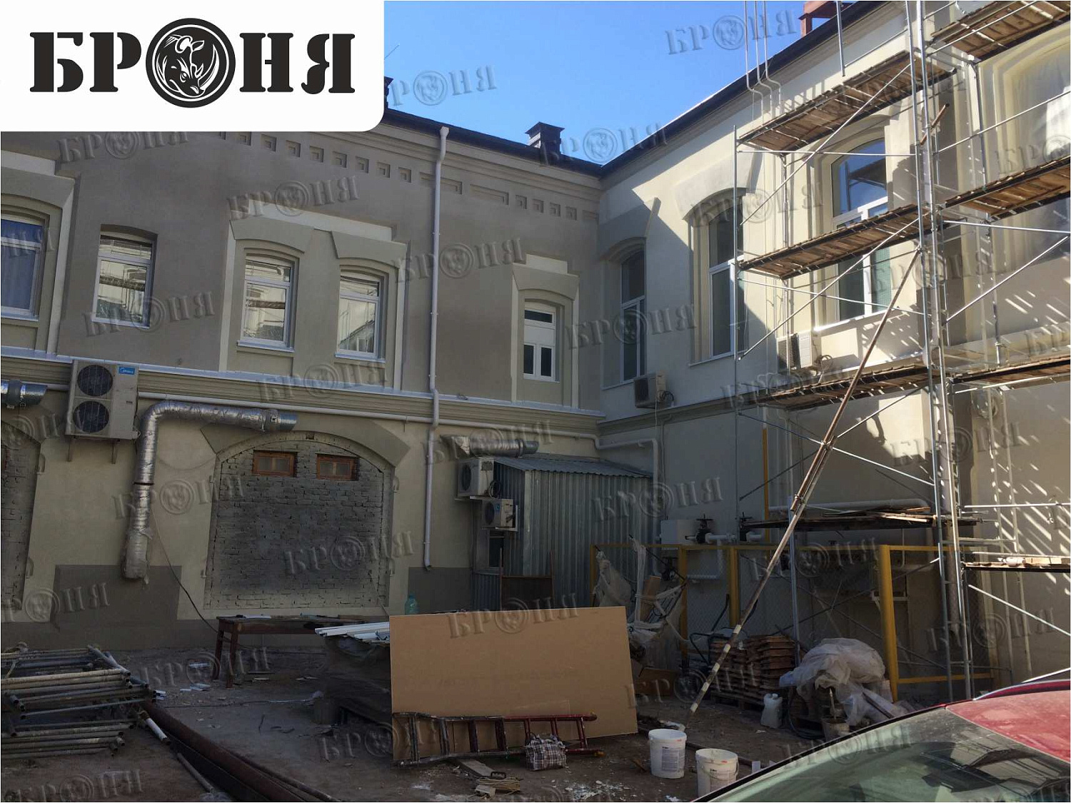 Thermal insulation Bronya on an architecture monument - Bonotel hotel in Astrakhan